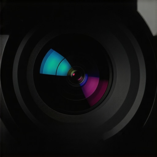 Detailed view of a high-tech projector lens with adaptive focus and anti-reflective coating.