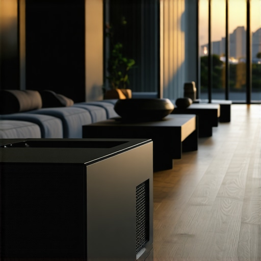 Close-up of a laser projector designed for bright living rooms, demonstrating advanced light handling