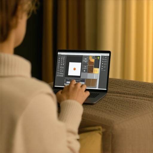 Home projector calibration process for long-term performance Person calibrating home projector using professional tools and software