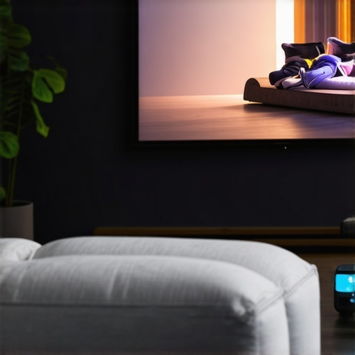 Living room setup with ultra short throw projector and bright ambient light