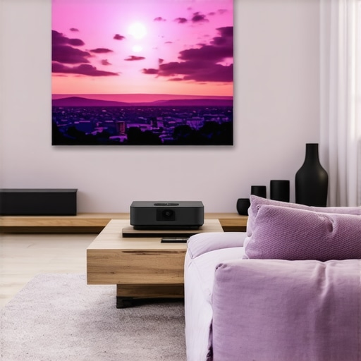 Optimized UST Projector Setup in Bright Living Room Living room with ultra short throw projector and bright ambient lighting