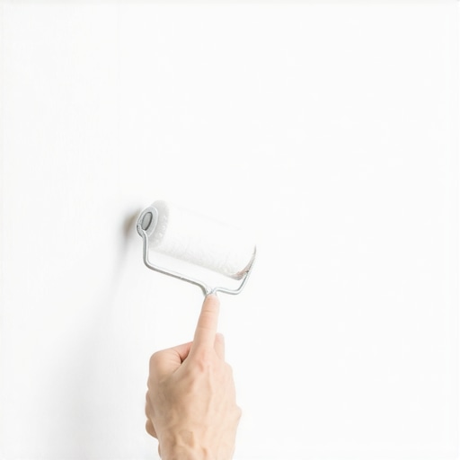 Person painting a wall with white matte paint for a DIY projector screen