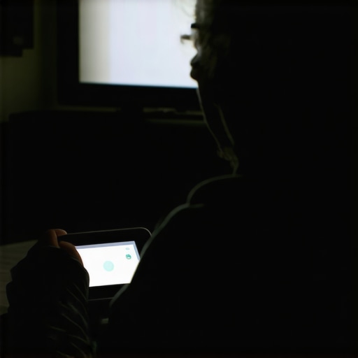 Person using a colorimeter to calibrate a living room projector